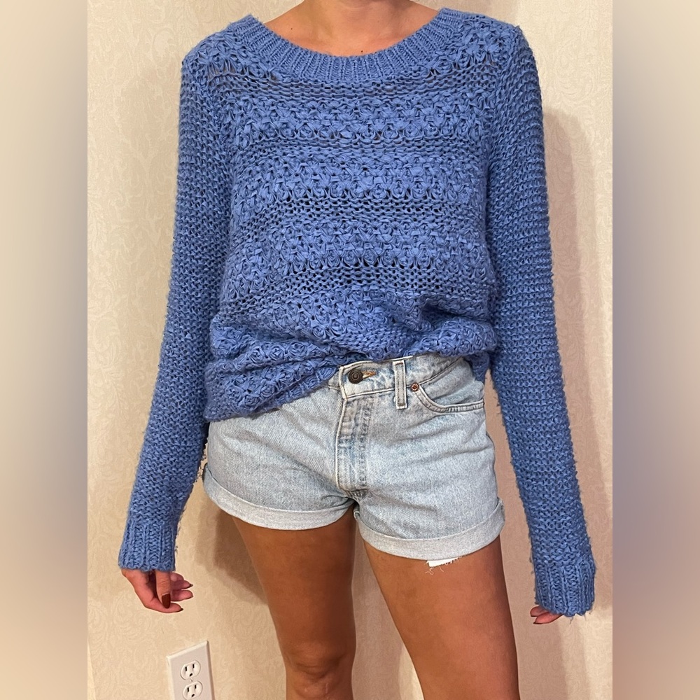 Powder Blue Oversized Knit Sweater Forever 21 Size L
